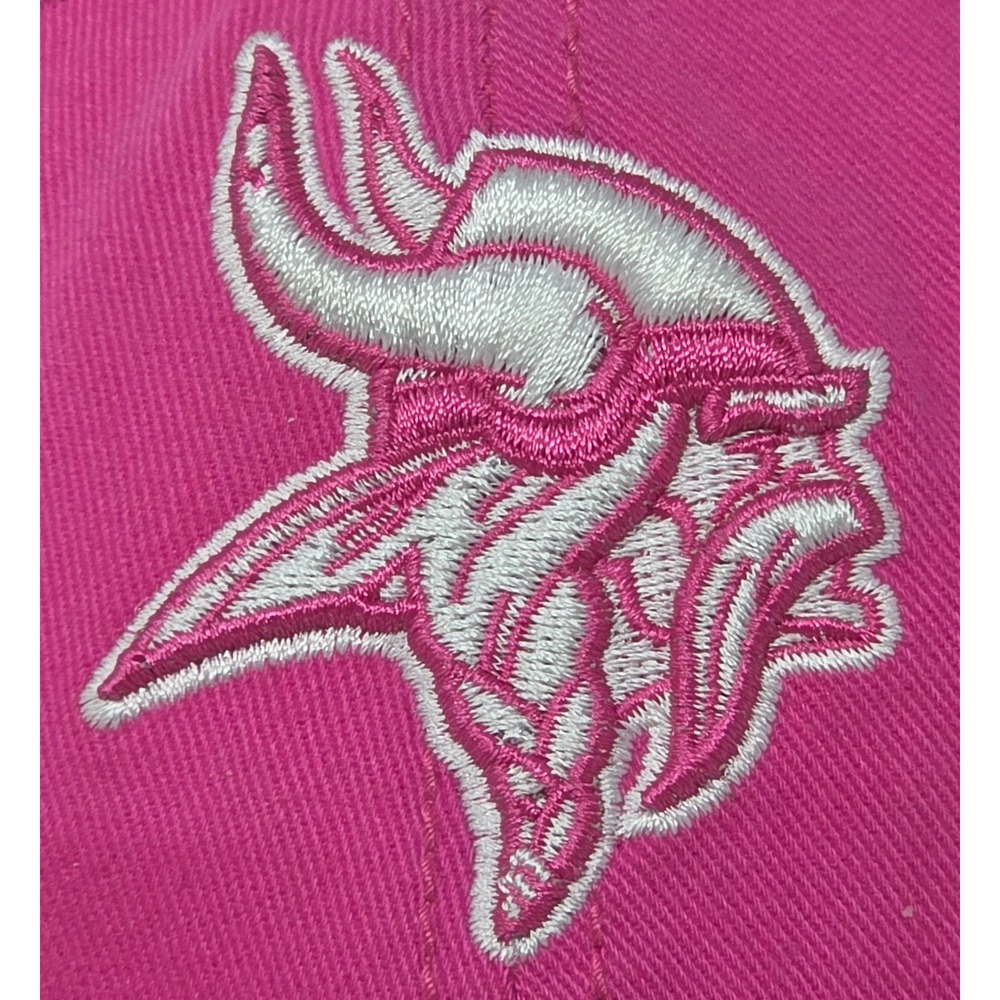 '47 Brand Minnesota Vikings Strapback Hat Womens Pink NFL Embroidered Cap - Picture 2 of 10
